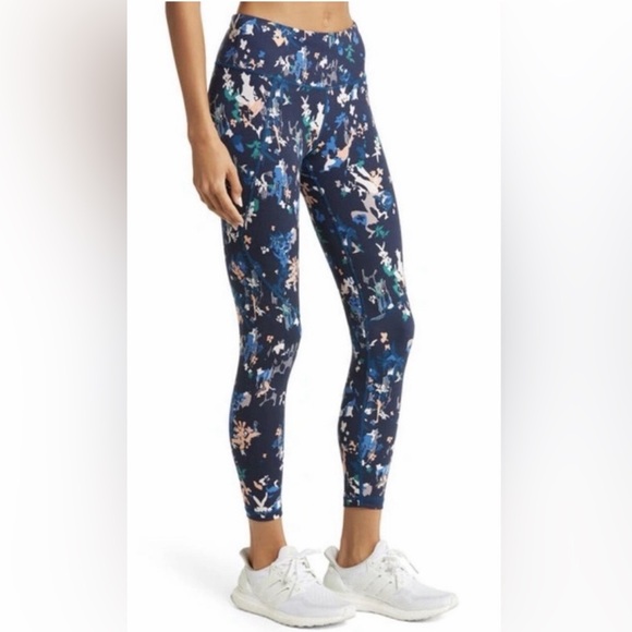 Sweaty Betty Pants - ✨‎ Sweaty Betty Power 7/8 Leggings Navy Floral Print Size M Sculpting Activewear